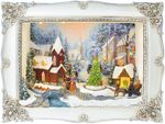 Decoration MagicHome Christmas, Christmas Picture, LED, 3D, 3xAA, indoor, 28.5x8.2x21.2 cm
