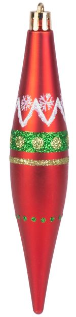 Decoration MagicHome Christmas, pack. 4 pcs, red-green, with decoration, for Christmas tree, 3x15 cm