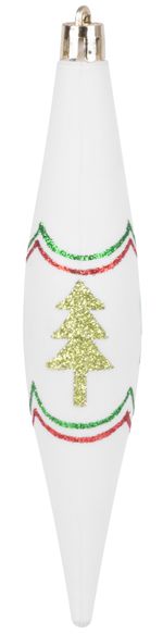 Decoration MagicHome Christmas, pack. 4 pcs, red-green, with decoration, for Christmas tree, 3x15 cm