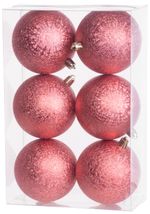 Balls MagicHome Christmas, 6 pcs, red, for Christmas tree, 8 cm