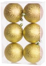 Balls MagicHome Christmas, 6 pcs, gold, for Christmas tree, 8 cm