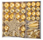 Gömbök MagicHome Karácsony, készlet, 50 db, 4-5 cm, arany, csillag, girland, toboz, karácsonyfára