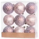 Balls MagicHome Christmas, 9 pcs, bronze, matte, with decoration, for Christmas tree, 6 cm