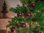 Balls MagicHome Christmas, 9 pcs, burgundy, matte, with decoration, for Christmas tree, 6 cm