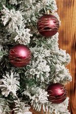 Balls MagicHome Christmas, 9 pcs, burgundy, matte, with decoration, for Christmas tree, 6 cm