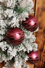 Balls MagicHome Christmas, 4 pcs, burgundy, matte, with decoration, for Christmas tree, 10 cm