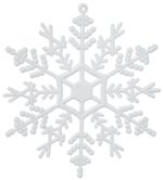 Ozdoba MagicHome Vianoce, 6 ks, snehová vločka, biela, na vianočný stromček, 12 cm