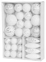 Balls MagicHome Christmas, set, 31 pcs, 5-6-8-12 cm, white-silver, for Christmas tree