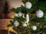 Balls MagicHome Christmas, set, 31 pcs, 5-6-8-12 cm, white-silver, for Christmas tree