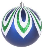 Balls MagicHome Christmas, 4 pcs, blue, with decoration, for Christmas tree, 10 cm