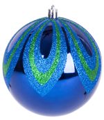 Balls MagicHome Christmas, 4 pcs, blue, with decoration, for Christmas tree, 10 cm