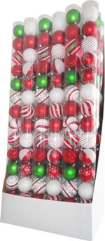 Gule MagicHome Vianoce, 14 ks, červené/biele/zelené, s dekoráciou, na vianočný stromček, 8 cm, Sellbox 24 túb