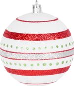 Gule MagicHome Vianoce, 14 ks, červené/biele/zelené, s dekoráciou, na vianočný stromček, 8 cm, Sellbox 24 túb