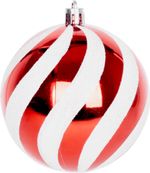 Balls MagicHome Christmas, 14 pcs, red-white, with decoration, for Christmas tree, 8 cm, Sellbox 24