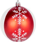 Gömbök MagicHome Karácsony, 14 db, piros-fehér, dekorációval, karácsonyfára, 8 cm, Sellbox 24 tubus