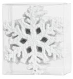 Decoration MagicHome Christmas, 12 pcs, snowflake, white, for Christmas tree, 10 cm