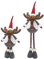 Decoration MagicHome Christmas, Reindeer, grey, with white sweater, telescopic legs, 88 cm