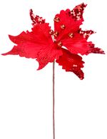 Flower MagicHome Christmas, Poinssetia, red, stem, flower size: 31 cm