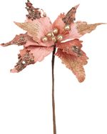 Flower MagicHome Christmas, Poinsettia, copper, stem, 46 cm, flower size: 30 cm