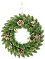 Wreath MagicHome Vianoce, natural, gilded, 33 cm
