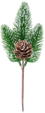 Ág MagicHome Karácsony, természetes, havas, 18 cm