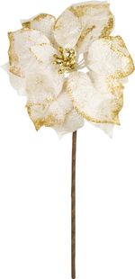 Flower MagicHome Christmas, Poinsettia, white, stem, 38 cm, flower size: 24 cm