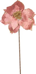 Flower MagicHome Christmas, Poinsettia, pink, stem, 38 cm, flower size: 24 cm