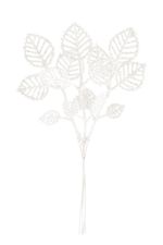 Branch MagicHome Christmas, leaves, white gold, 22 cm