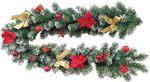 Garland MagicHome Christmas, decorated, red, 180 cm