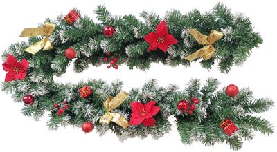 Garland MagicHome Christmas, decorated, red, 180 cm