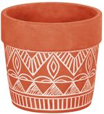 Decoration MagicHome, Planter with Mosaic, terracotta, cement, 13.8x13.8x12.5 cm