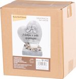 Decoration MagicHome, Heart with Little Angels, polyresin, for grave, 15.5x12x17.5 cm