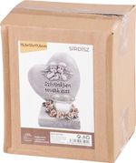 Decoration MagicHome, Heart with Little Angels, polyresin, for grave, 15.5x12x17.5 cm