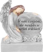 Decoration MagicHome, Angel with Heart, polyresin, solar, for grave, 17.5x9.5x20 cm