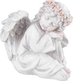 Decoration MagicHome, Sitting Angel, LED, polyresin, for grave, 15x15x14.5 cm