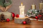 Sviečka MagicHome Vianoce, 3x LED, teplá biela, interiér, 5x13,5 cm, sellbox