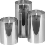 Sviečka MagicHome Vianoce, sada 3 ks, teplá biela, v skle, 3xAAA