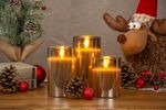 Candle MagicHome Christmas, set of 3 pcs, warm white, in glass, 3xAAA