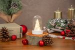 Decoration MagicHome Christmas, White Tree in Dome, LED, warm white, indoor, 5.5x9 cm