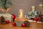 Dekoráció MagicHome Karácsony, fenyőfa kupolában, LED, meleg fehér, beltéri, 5,5x9 cm
