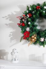 Lantern MagicHome Christmas, white, with warm white LED candle, 10x15/20 cm, flickering flame