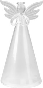 Dekorácia MagicHome Vianoce, anjel, LED, sklenený, 3xAAA, 7x15 cm