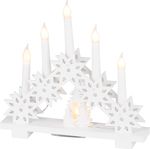 Gyertyatartó MagicHome Karácsonyi, 6x LED meleg fehér, 2xAA, beltéri, 32x5x30,5 cm