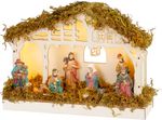 Decoration MagicHome Christmas, Nativity Scene, 5x LED warm white, 3xAA, indoor, 26.3x7.3x19.2 cm
