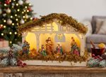 Dekorácia MagicHome Vianoce, betlehem, 5x LED teplá biela, 3xAA, interiér, 26,3x7,3x19,2 cm