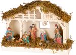 Decoration MagicHome Christmas, Nativity Scene, 5x LED warm white, 3xAA, indoor, 26.3x7.3x19.2 cm