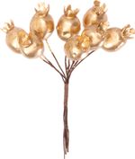 Branch MagicHome Christmas, rose hips, gold, 13 cm