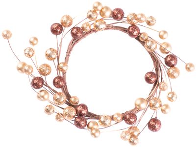 Decoration MagicHome Christmas, Wreath, berries, gold, 15 cm