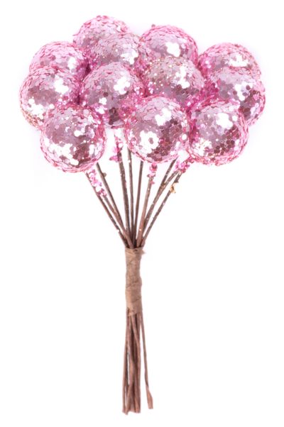 Ág MagicHome Karácsony, Berries, rózsaszín, 9 cm