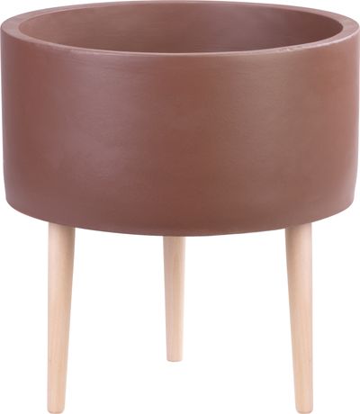 Flowerpot MagicHome, cappuccino, cement, with legs, 32x32x33 cm